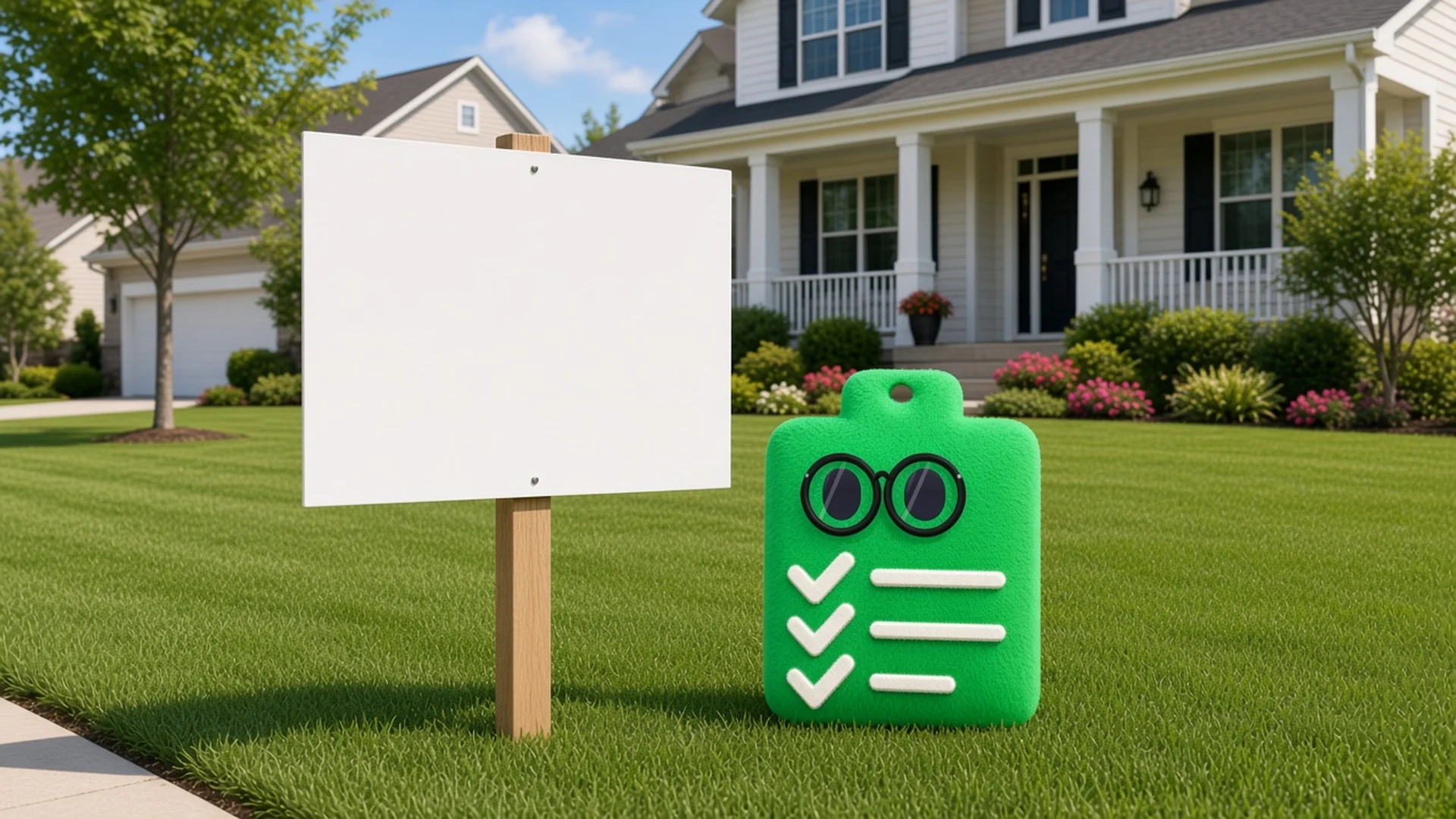 A yard sign and the Follow-Up clipboard